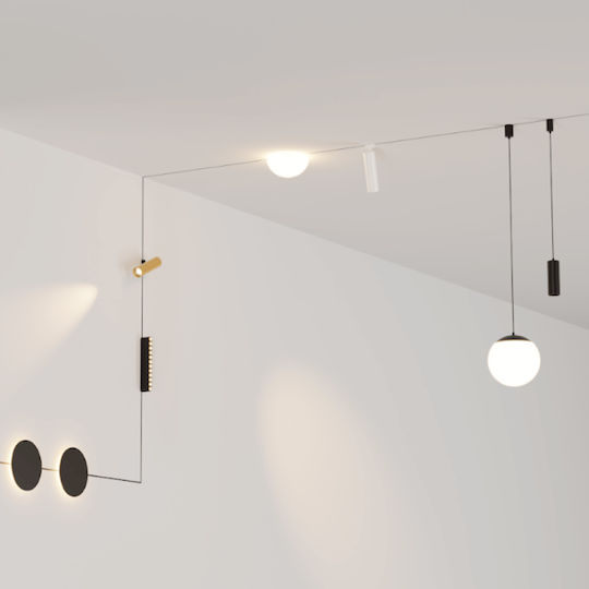 25118 Led Μαγνητικο Φωτιστικο Μαγνητικες Ραγες 3mm 8w 3000k Οπαλ Pc Διαχυτης 25118