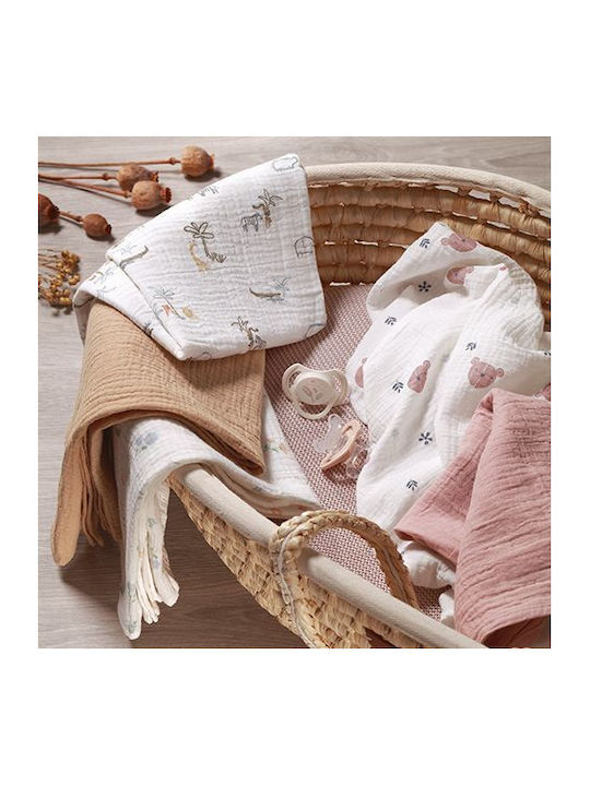 Babyono Muslin Swaddle Blankets Pink 70x70cm 3 Pieces