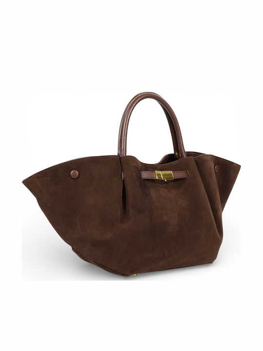 Damentasche aus Leder Suede Braune