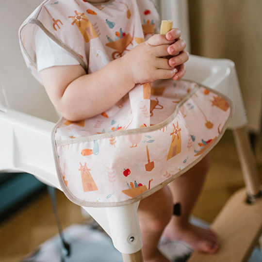 Babyono Farmer Αδιάβροχη Ποδιά Υφασμάτινη με Αυτοκόλλητο & Τσέπη για 2 m+