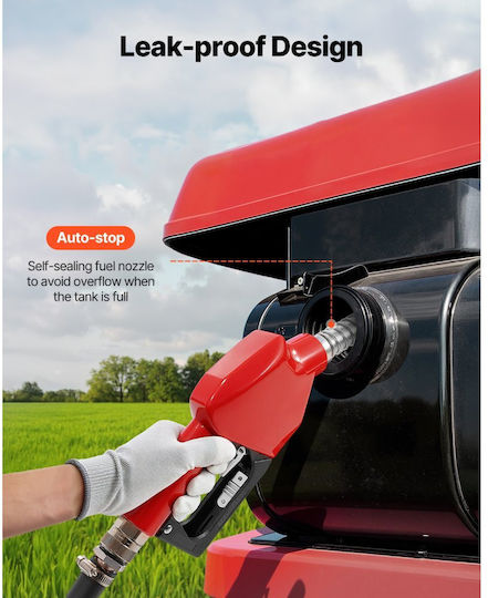 Vevor Diesel Transfer Tank 32 Gallons Portable Kerosene Tank Electric Transfer Pump 12v Dc 10gpm 13 Foot Delivery Hose & Self-Sealing Nozzle Compatible with Diesel & Kerosene