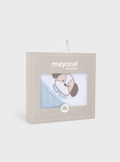 Mayoral Hooded Baby Bath Towel Sky Blue