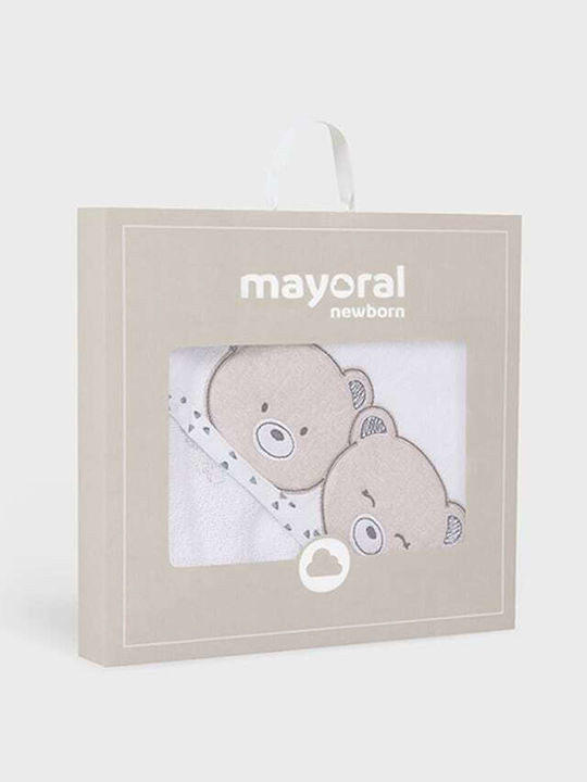 Mayoral Baby-Badetuch mit Kapuze Ecru
