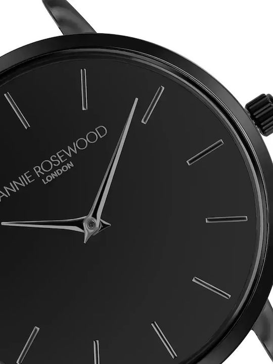 Annie Rosewood Γυναικείο Ρολόι 34mm Μπαταρίας με Μαύρο Δερμάτινο Λουράκι