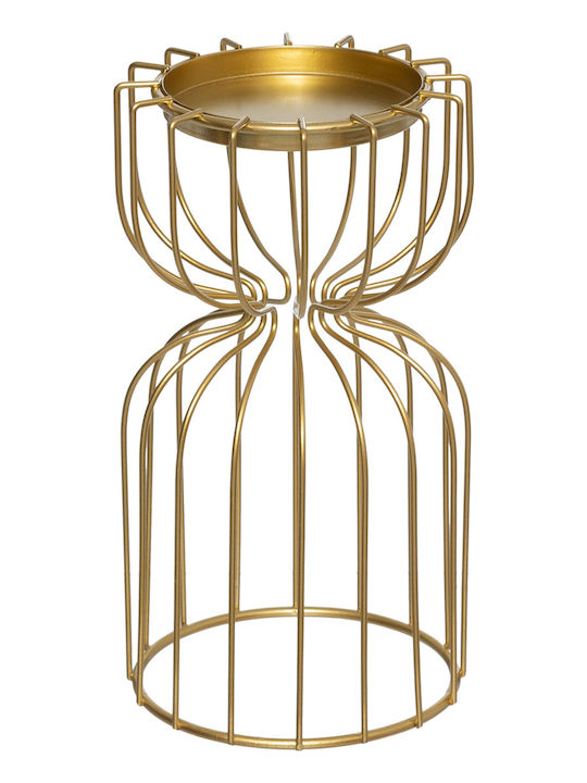 A-s Set of Candle Holders Metal suitable for Tealights in Gold Color 2pcs