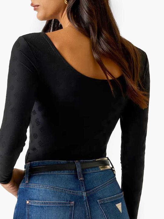 Women's Blouse with Straps Checked Black