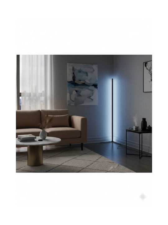 GloboStar LED Floor Lamp H150xW3cm. with Cool White Light 140lm Black