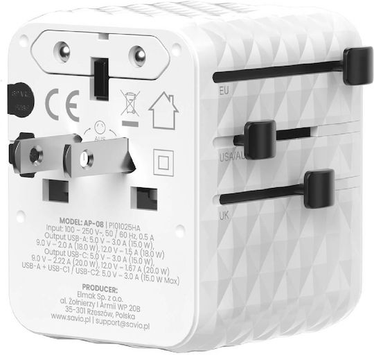 Savio Universal Plug Adapter