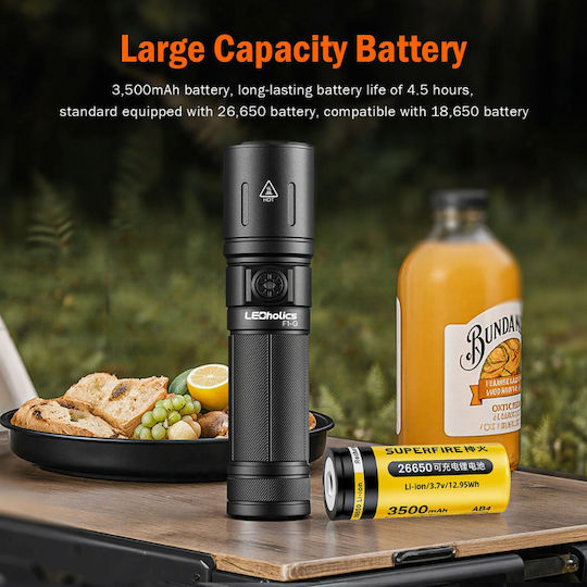 Ledholics Flashlight LED Dual Function with Maximum Brightness 1100lm