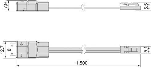 Clema Cablu Bandă LED Lynx 1500mm 12V DC 24V DC