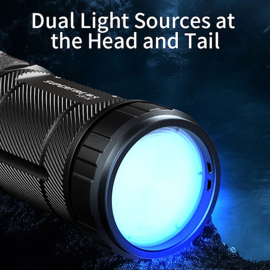 Ledholics Rechargeable Flashlight LED with Maximum Brightness 800lm Red