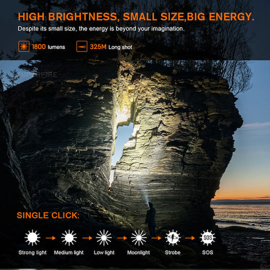 Ledholics Flashlight LED IP67 with Maximum Brightness 1800lm