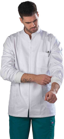 Anta Uniforms Ανδρικό Ιατρικό Σακάκι Λευκό από Βαμβάκι και Πολυεστέρα