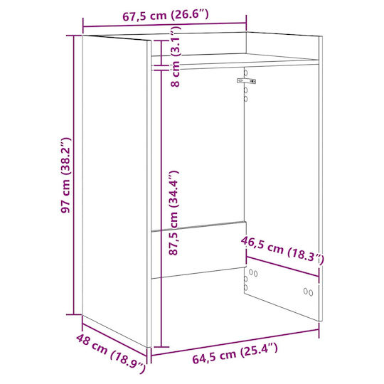 vidaXL Cabinet de baie Mobilier pentru baie L67.5xA48xÎ97cm Negru
