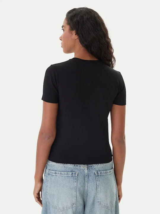 Damen Crop T-Shirt Schwarz