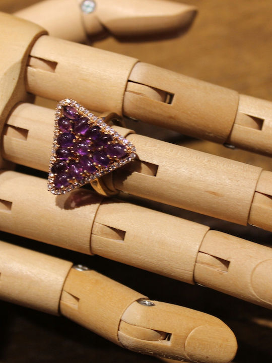 Beautiful Amethyst Zircon Ring Size 14