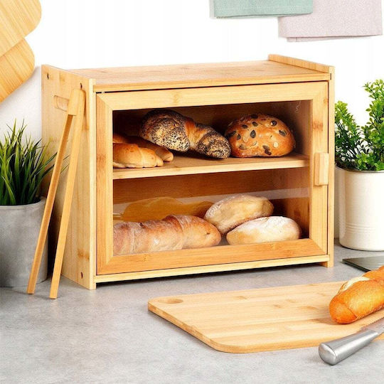 Vilde Ψωμιέρα με Καπάκι από Bamboo Διάφανη 40x20x31cm