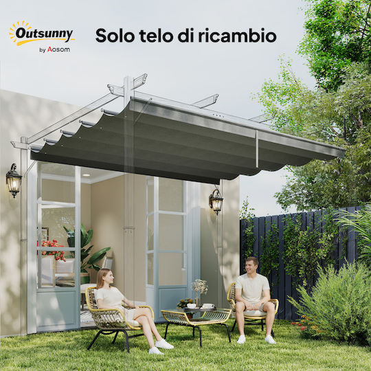 Outsunny Ανταλλακτικό Ύφασμα Ομπρέλας Γκρι 3x3m