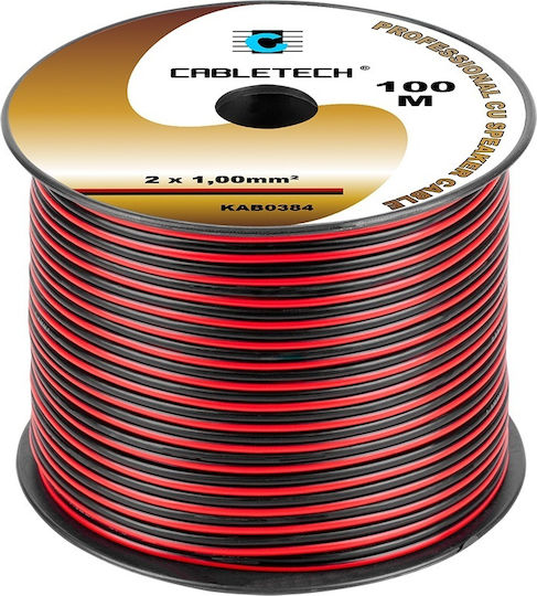 Copper Speaker Cable 2x1.00mm Red Black 100m