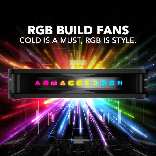 Armaggeddon Chroma Kit 3000 Case Fan 120mm with RGB Lighting and Connection 4-Pin Molex 5pcs