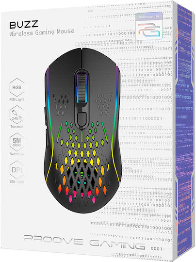 Proove Buzz Ασύρματο RGB Gaming Ποντίκι 4800 DPI Μαύρο