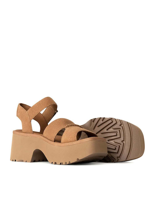New Heights Ankle Strap Sandals Brown