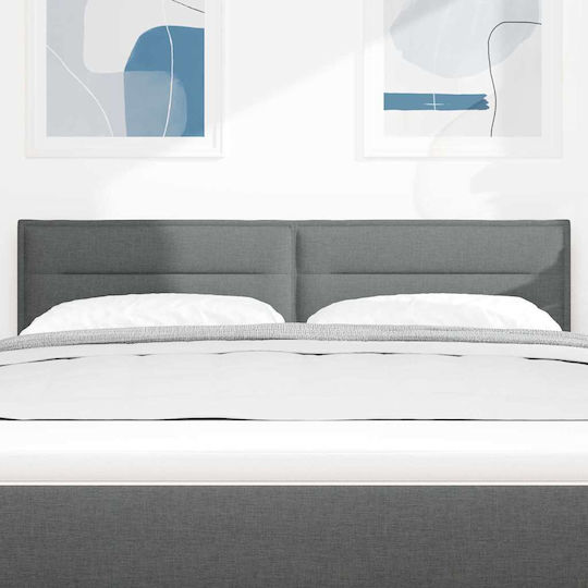 vidaXL Fabric Bed Headboard Gray 144x128cm