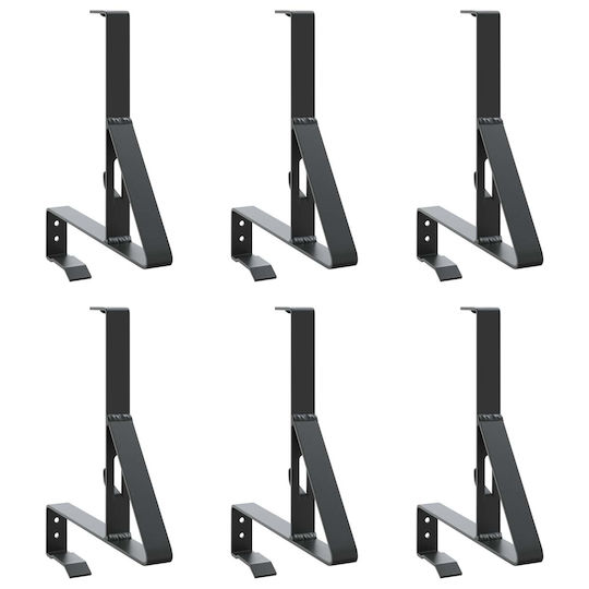 vidaXL Υλικό Περίφραξης Κήπου από Ατσάλι 29.5x3x34.5εκ. 6τμχ Μαύρο