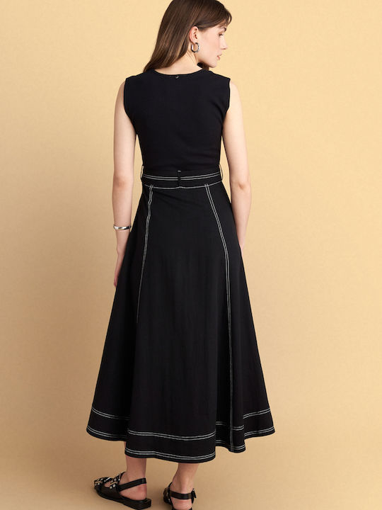 Summer Midi Sleeveless Black Dress