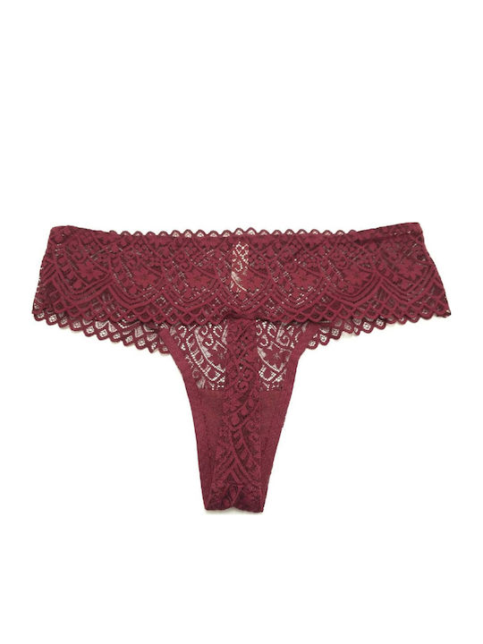 Femeie Șir de caractere cu Dantelă Burgundy