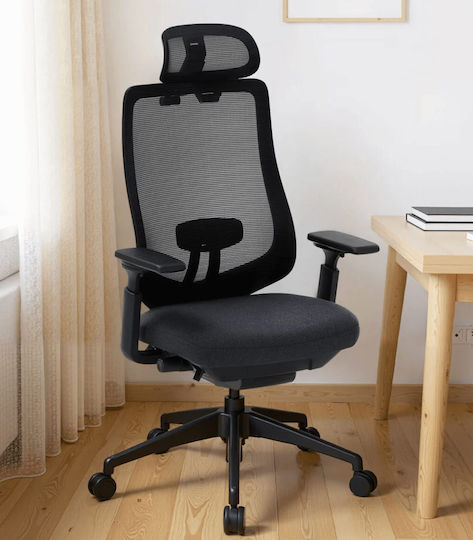 ErgoAction Atlas Black Καρέκλα Γραφείου με Μπράτσα Black