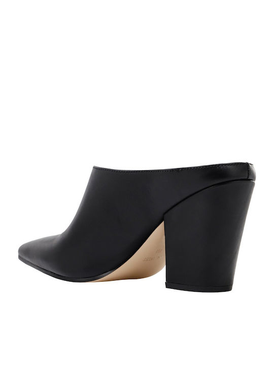 Amini Mules with Chunky High Heel in Black Color
