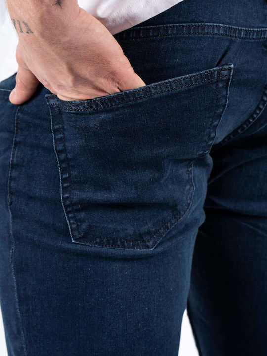 Pantaloni Jeans pentru Bărbați Elastic cu Croială Regular Blue