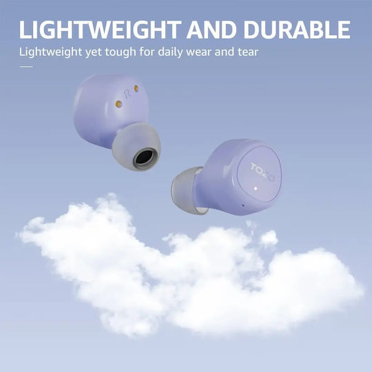 Agile Solo Earbud / In ear Bluetooth хендсфри Слушалки с Устойчивост на Пот и Кутийка за Зареждане Лилав