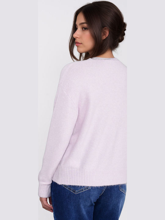 Damen Strickjacke mit Knöpfen Lila