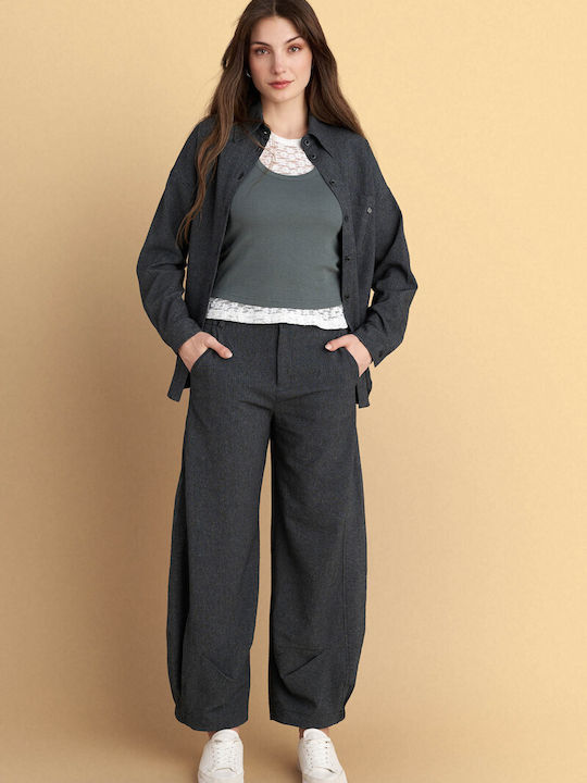 Damen Stoff Hose Gray
