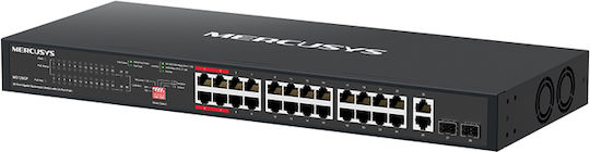 Mercusys MS128GP v1 Unmanaged L2 PoE+ Switch με 24 Θύρες Gigabit (1Gbps) Ethernet και 2 SFP Θύρες