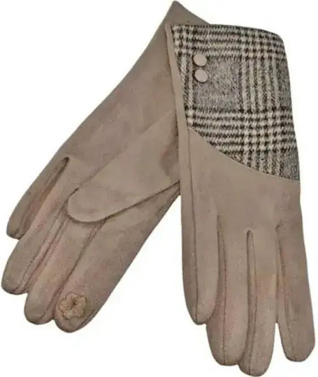 Set with Beanie Knitted in Beige color