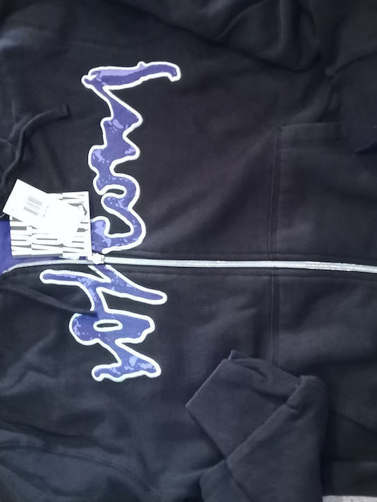 Men's Cardigan with Hood Black