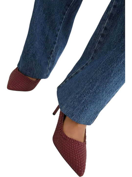 Damen Mokassins in Burgundisch Farbe