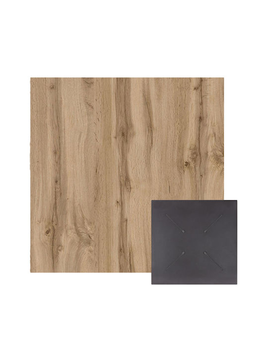 HomeMarkt Quadratische Tischoberfläche HPL Eiche 60x60cm HM5837.36 2Stücke