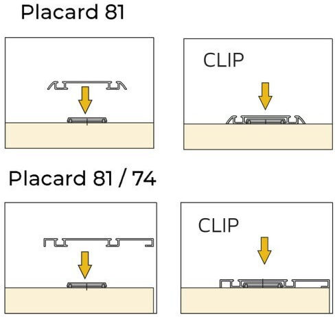 Clips Sliding Closet Guide Placard Emuca 6009017 Black Plastic