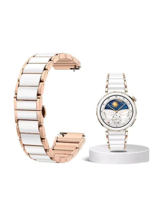 Strap Smart Watch 18mm Ceramic Strap Frame Ceramic White Rose Gold Oem Strap Smart Watch 18mm Ceramic Strap Frame Ceramic White Rose Gold Oem