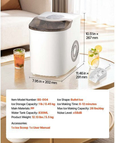 Vevor Παγομηχανή με Ημερήσια Παραγωγή 11.8kg