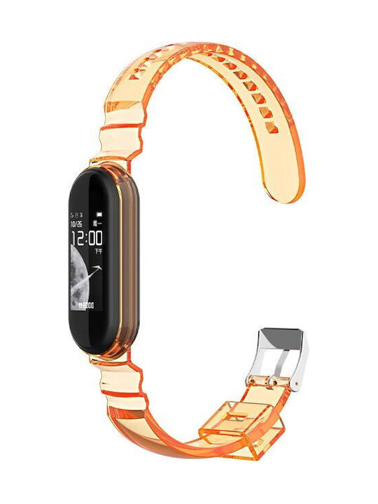 Curea Xiaomi Mi Band 3 4 5 6 7 Transparentă Silicon Neon Portocaliu Oem Curea Xiaomi Mi Band 3 4 5 6 7 Transparentă Silicon Neon Portocaliu Oem