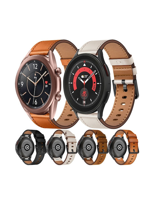 Samsung Galaxy Watch Active 20mm Sx Connector Metal Button Switch Leather Watch Band Starlight