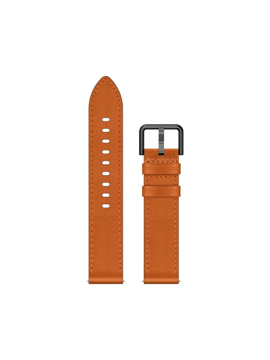 Samsung Galaxy Watch 42mm 20mm Sx Connector Metal Button Switch Leather Watch Band Brown
