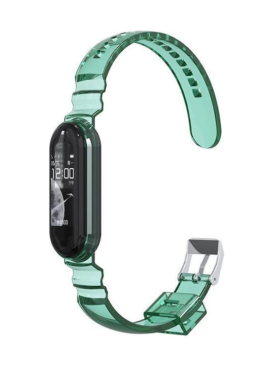 Curea Xiaomi Mi Band 3 4 5 6 7 Transparentă Silicon Verde Oem Curea Xiaomi Mi Band 3 4 5 6 7 Transparentă Silicon Verde Oem