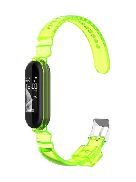 Curea Xiaomi Mi Band 3 4 5 6 7 Transparentă Silicon Neon Lime Oem Curea Xiaomi Mi Band 3 4 5 6 7 Transparentă Silicon Neon Lime Oem