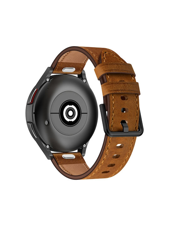 Samsung Galaxy Gear Sport 20mm Sx Connector Metal Button Switch Leather Watch Band Red Brown